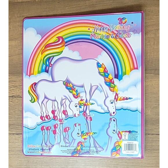Lisa Frank 30th Birthday Bundle -Binder Folder Notebook Unicorn Dog Xtra Folder - Picture 5 of 6